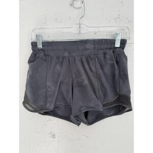 Lululemon Shorts Womens size 4 Gray Tracker LW7CC7S Athletic Running Zip Pocket